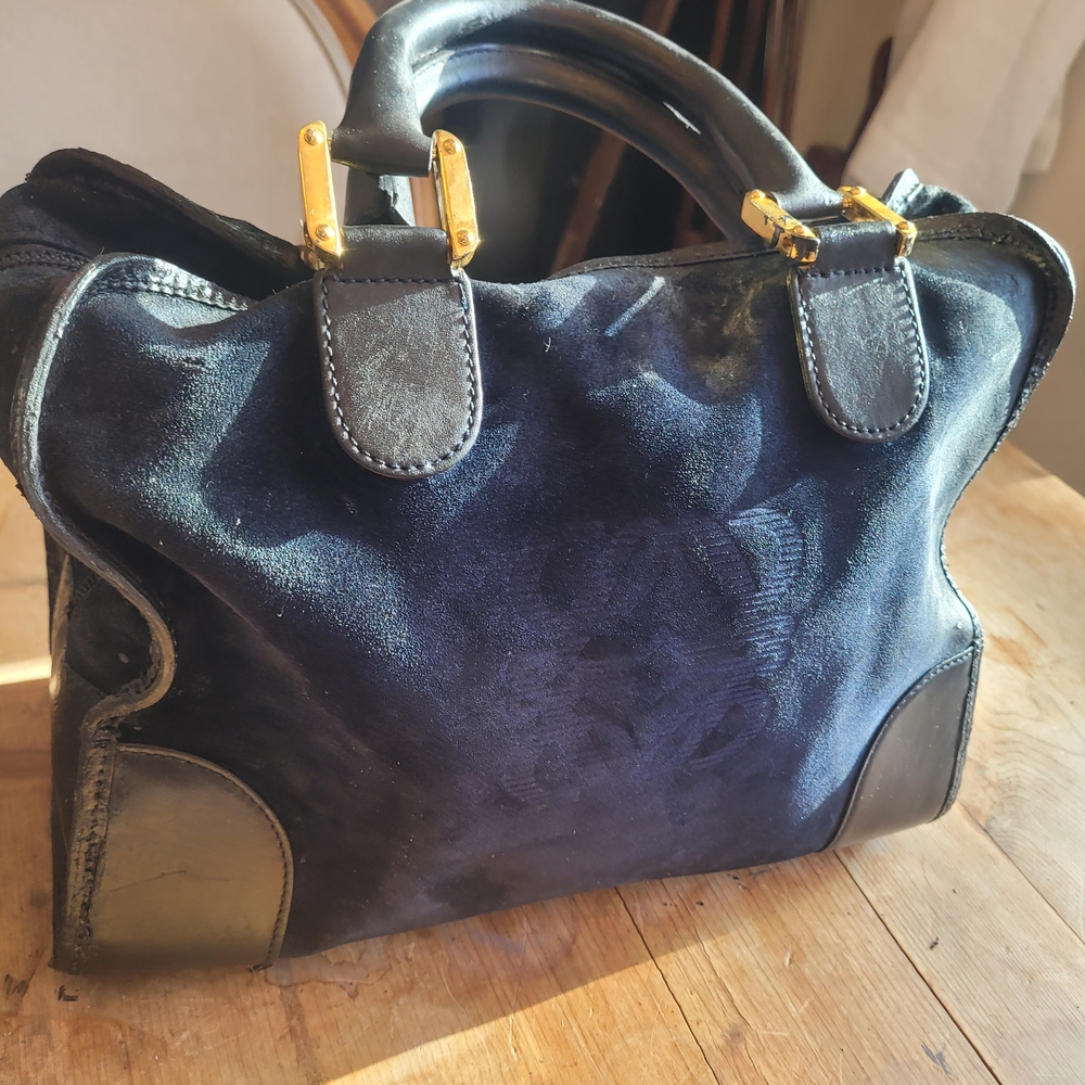 LOEWE Black Suede Handbag